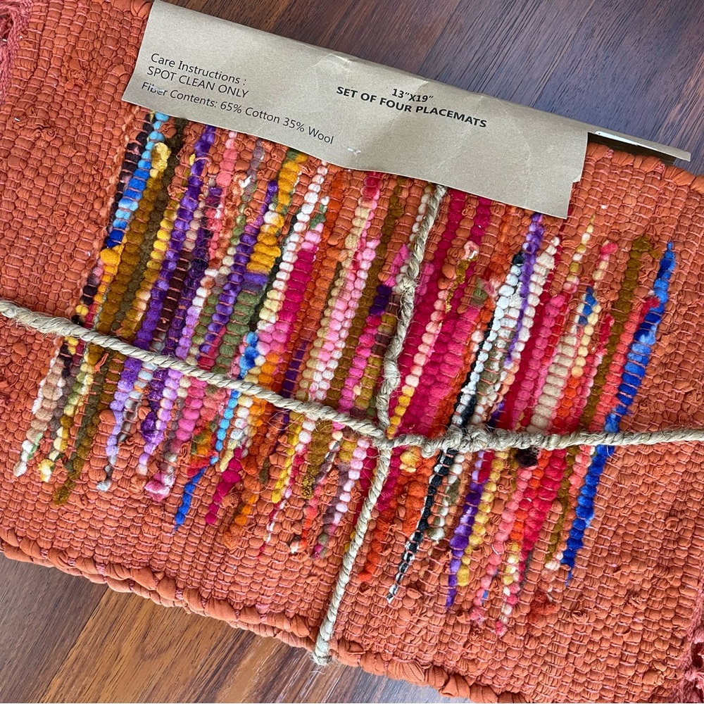 Timbuktu handcrafted set of 4 placemats 13”x19”